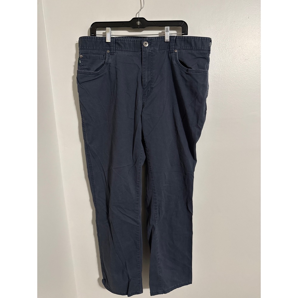 GH Bass & Co Mens Navy Blue Canvas Straight Leg Five Pocket Pants 38x32